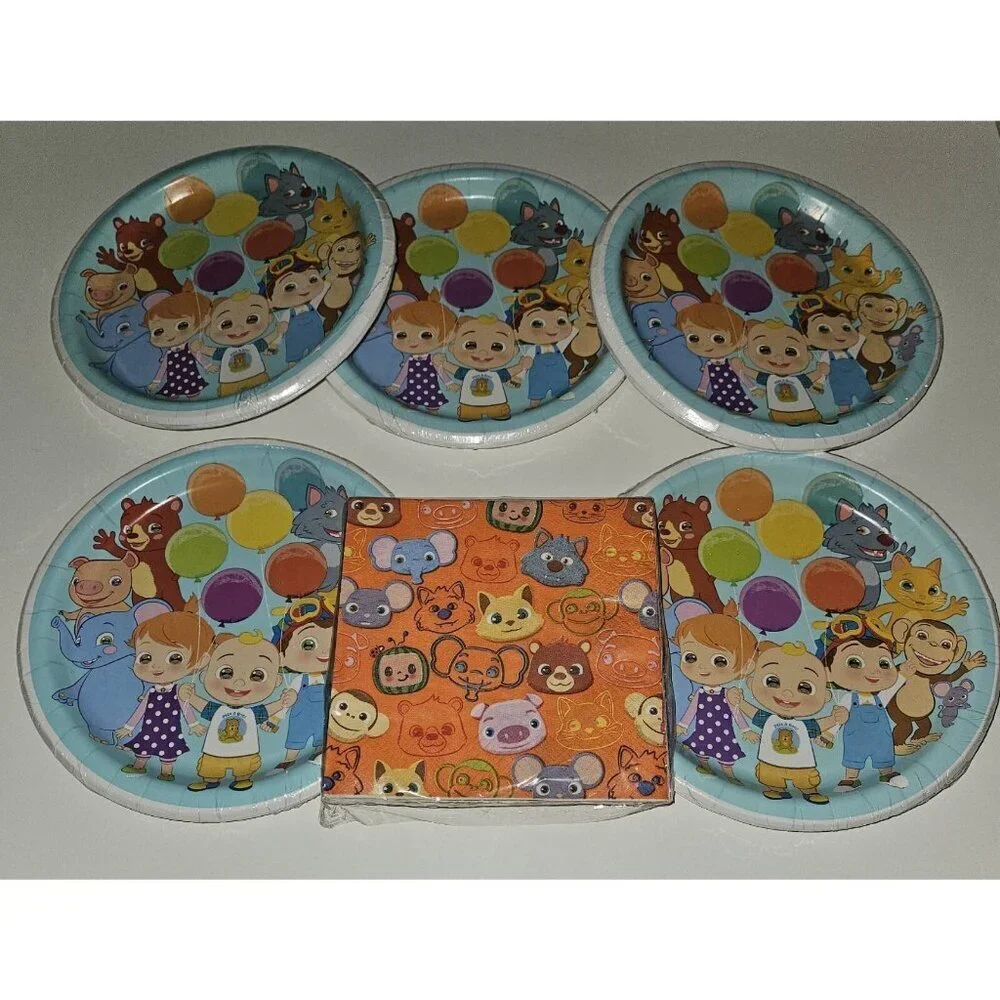 NEW CoComelon Birthday Party Supplies Lot 1 Pk Napkins 5 Pk Plates
